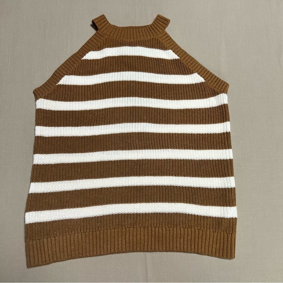 Old Navy Sleeveless Striped Shaker Stitch Sweater Medium Tall Fall Sweater Tank - Picture 2 of 11